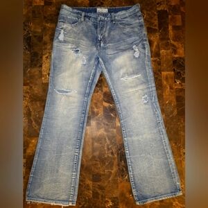 Ecko Unlimited "VINTAGE Y2K" Light Blue Distressed Bootcut Jeans